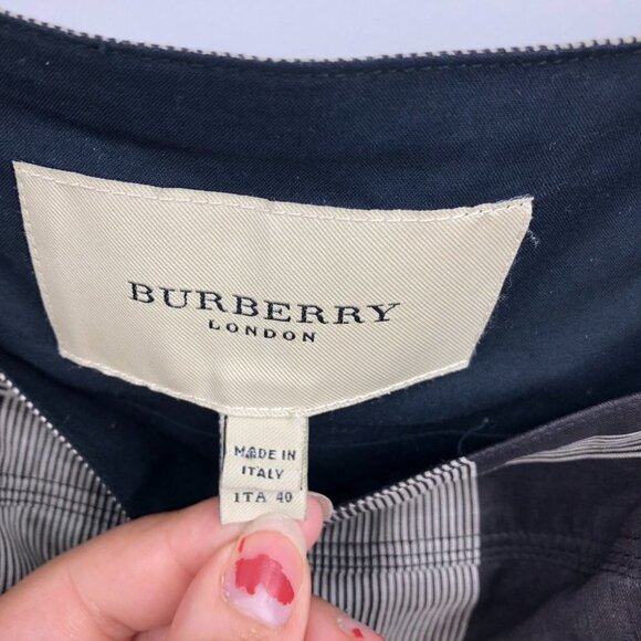 Burberry London Black Grey Plaid Square Neck Knee Lemgth Dress size 6 - Picture 4 of 15